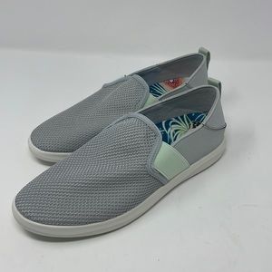 Olukai Women’s Hale IWA Size 7.5 Slip On Shoes Like New Gray